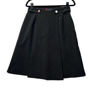 Misha Nonoo Black Midi Skirt Button Large‎ Side Zip Business Casual